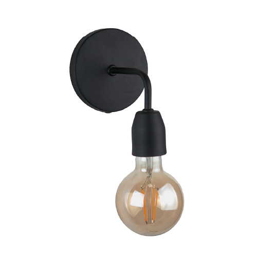 Aplique guio 1 luz sin pantalla negro